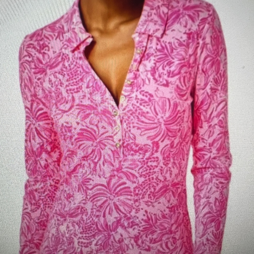 NWT Lilly Pulitzer Reema Top Pink Blossom Foxy Llama S